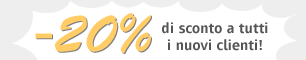 A tutti i nuovi clienti uno sconto del 20%